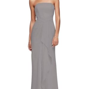 Crinkle Chiffon Dress- Mercury (Gray)